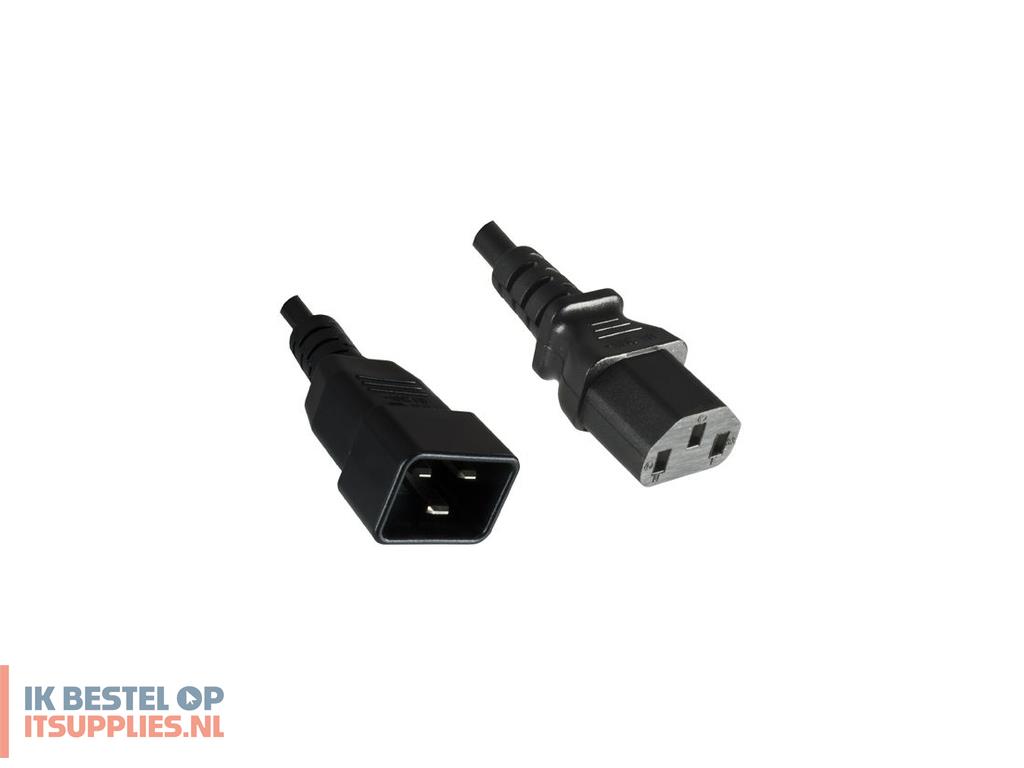 0801210-microconnect_pe030605_electriciteitssnoer_zwart_0-5_m_c13_stekker_c20_stekker