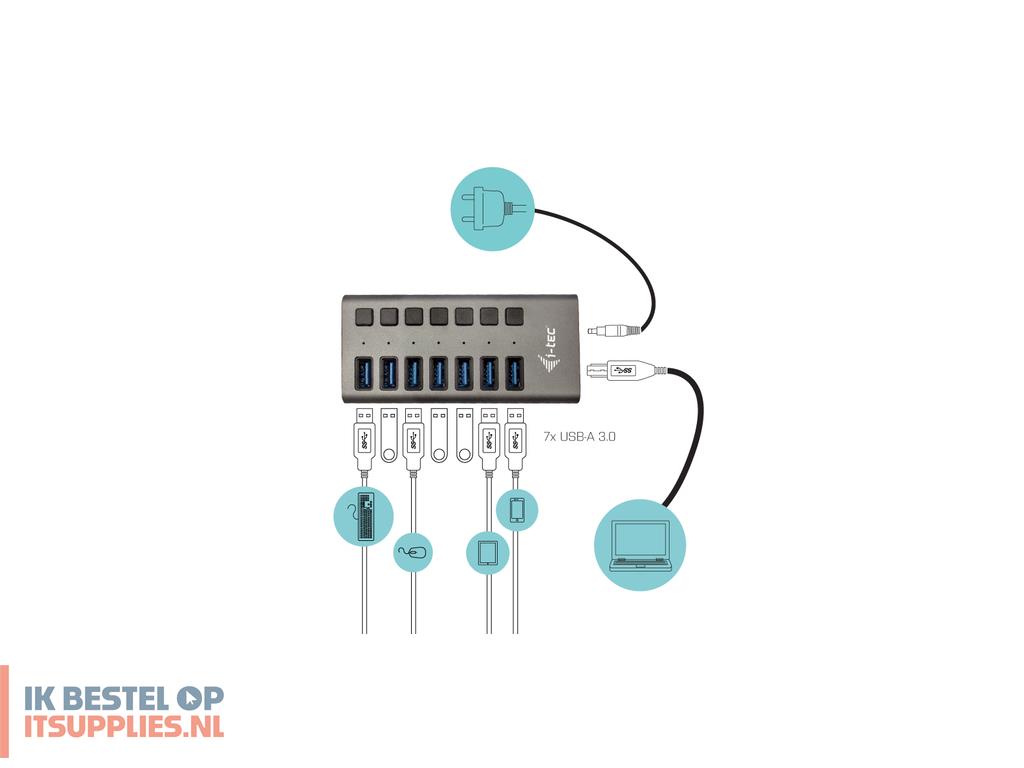 4948199-i-tec_u3chargehub7_oplader_voor_mobiele_apparatuur_universeel_grijs_ac_snel_opladen_binnen