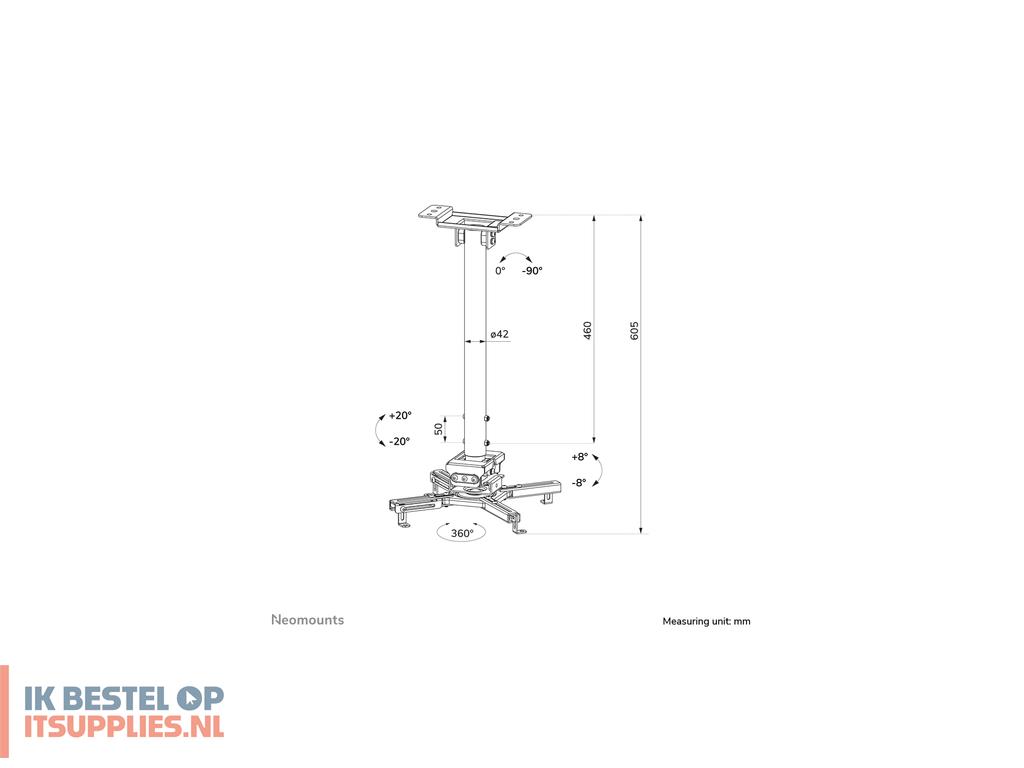 2151161-neomounts_cl25-540bl1_projector_beugel_plafond_zwart