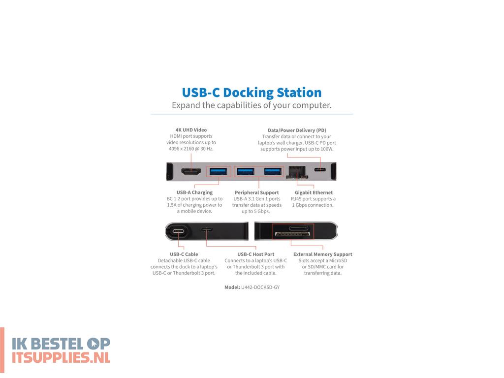 1800125-tripp_lite_u442-dock5d-gy_laptop_dock_poortreplicator_bedraad_usb_32_gen_1_31_gen_1_type-c_grijs