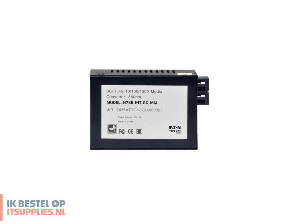 1307734-tripp_lite_n785-int-sc-mm_netwerk_media_converter_1000_mbits_850_nm_zwart