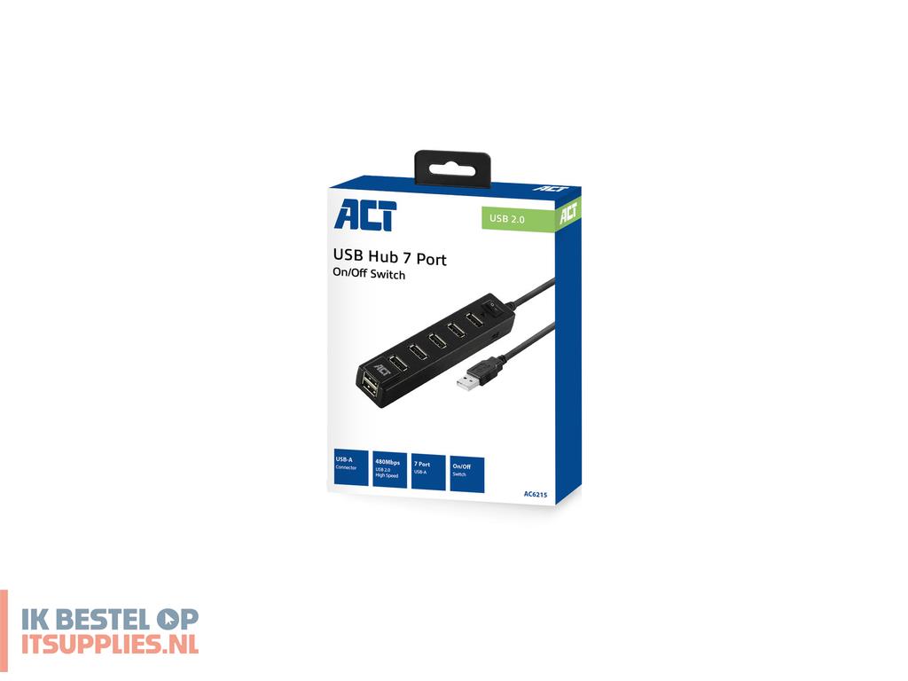 4603279-act_ac6215_interface_hub_usb_20_480_mbits_zwart