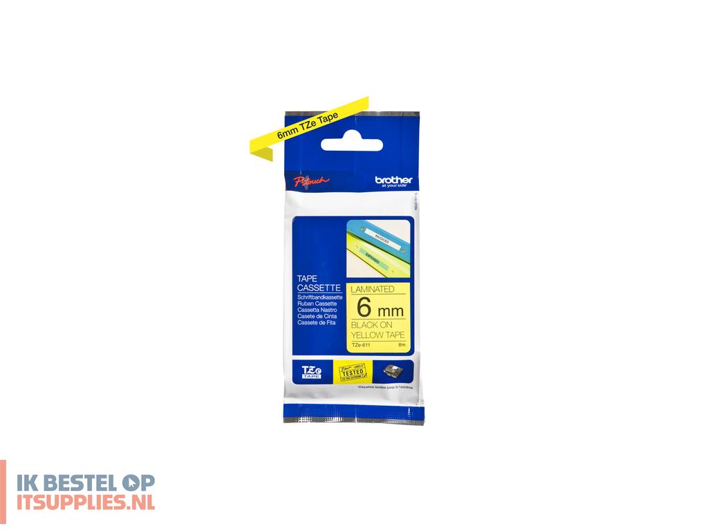 0248831-brother_tze-611_labelprinter-tape_zwart_op_geel