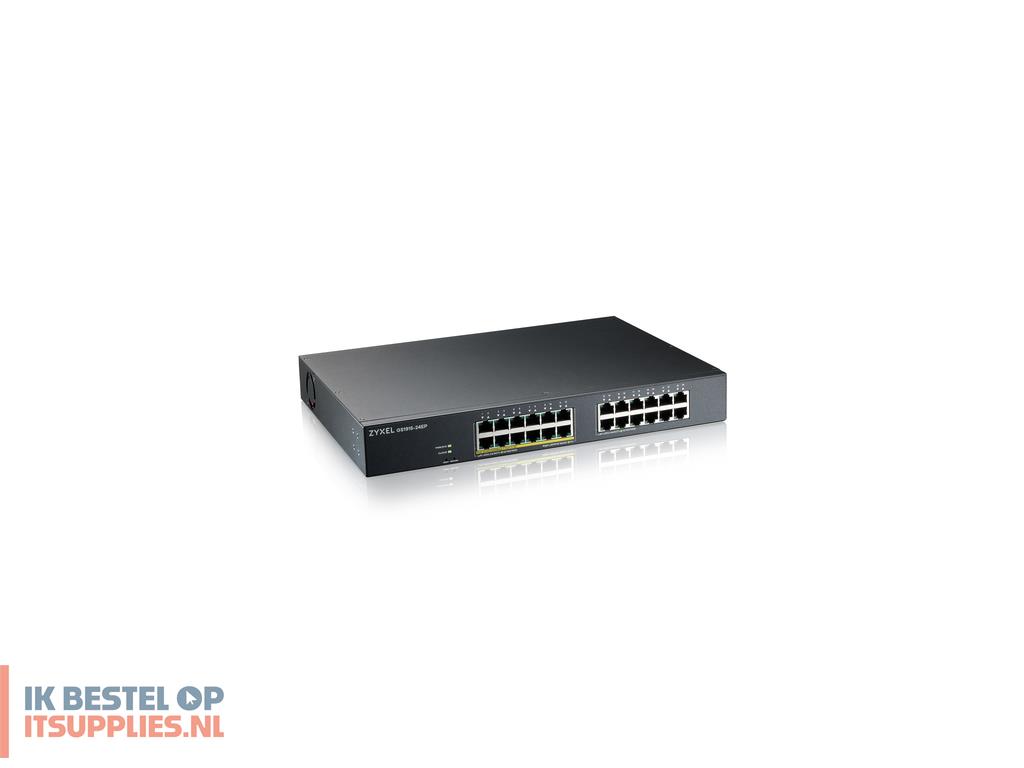 4545940-zyxel_gs1915-24ep_managed_l2_gigabit_ethernet_101001000_power_over_ethernet_poe_1u_zwart