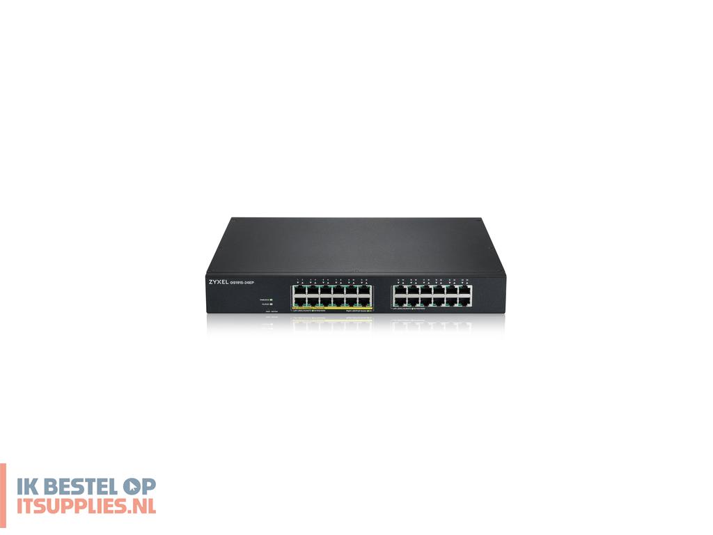4546957-zyxel_gs1915-24ep_managed_l2_gigabit_ethernet_101001000_power_over_ethernet_poe_1u_zwart
