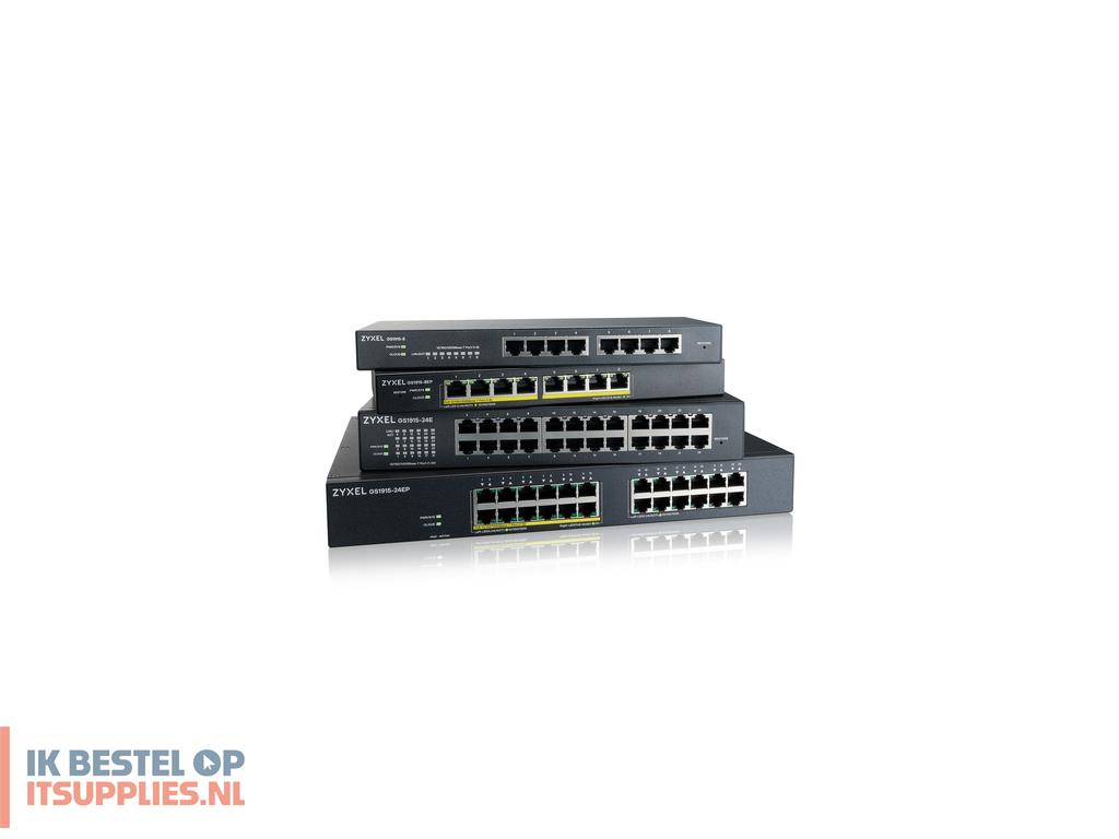 4548005-zyxel_gs1915-24ep_managed_l2_gigabit_ethernet_101001000_power_over_ethernet_poe_1u_zwart