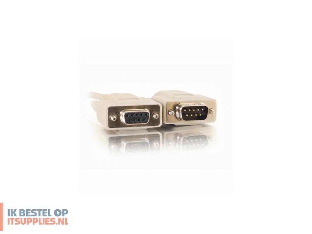 3204783-c2g_1ft_db9_mf_extension_cable_-_beige_seriele_kabel_0-30_m
