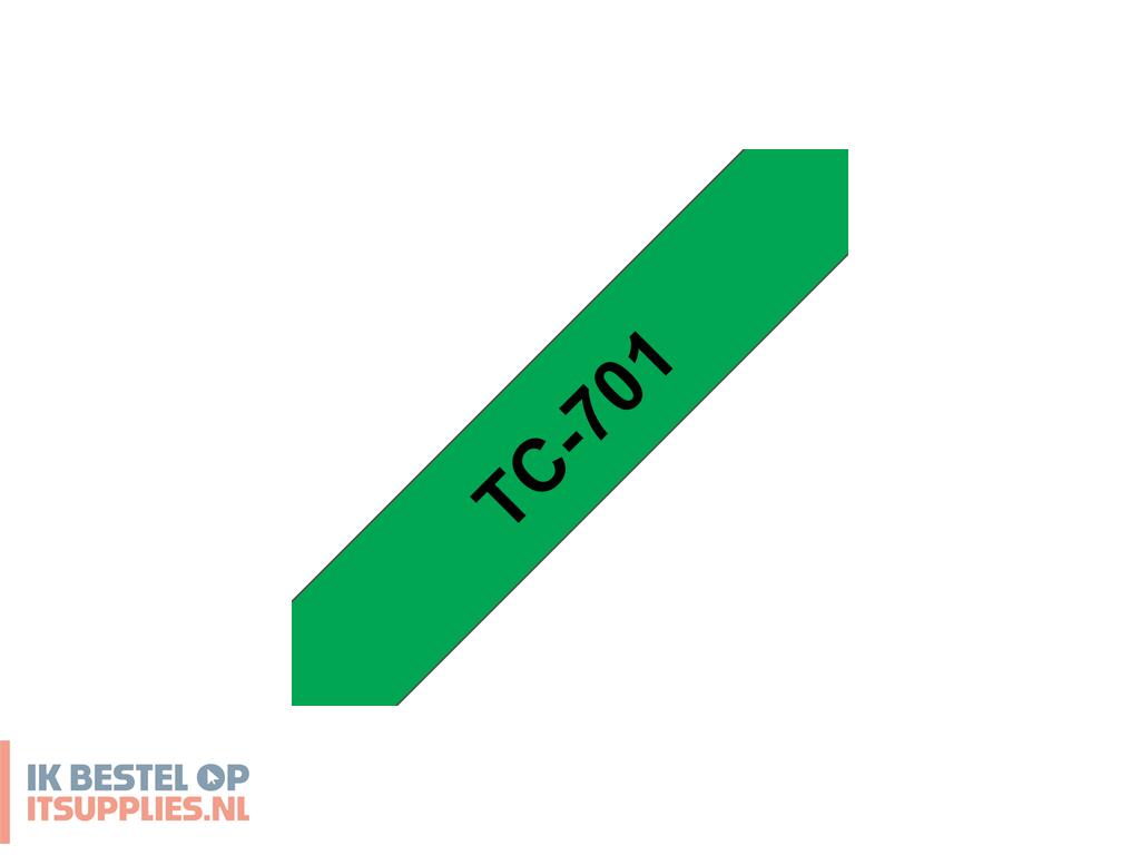 0334303-brother_tc-701_labelprinter-tape_zwart_op_groen