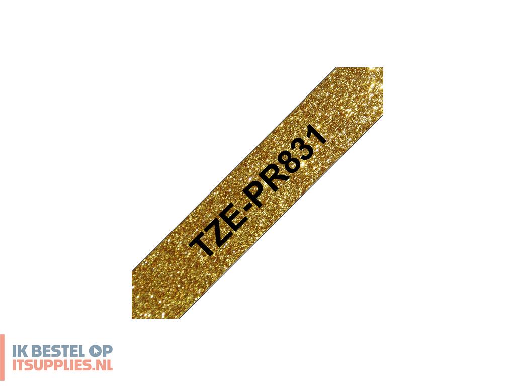 1646145-brother_tze-pr831_labelprinter-tape_zwart_op_goud
