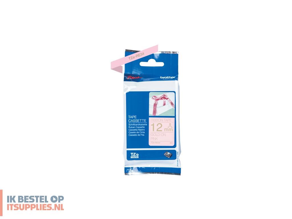0442932-brother_tze-re34_labelprinter-tape_goud_op_roze