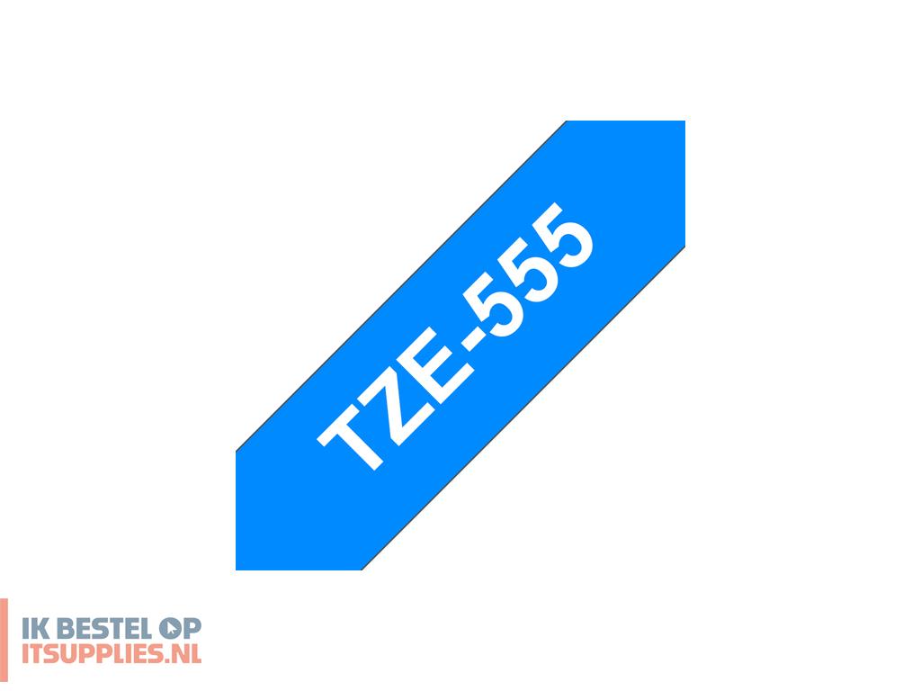 0341102-brother_tze-555_labelprinter-tape_wit_op_blauw