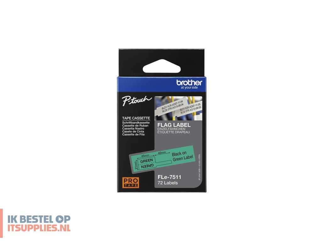 0221263-brother_fle-7511_labelprinter-tape_zwart_op_groen