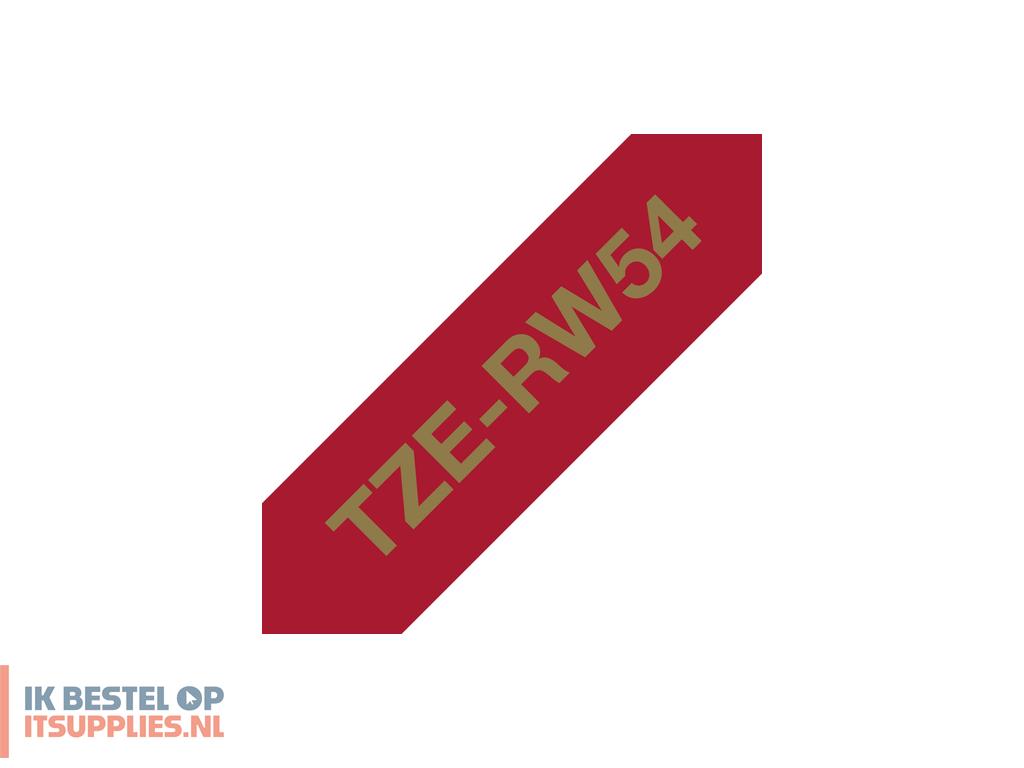 3259200-brother_tze-rw54_labelprinter-tape_goud_op_rood