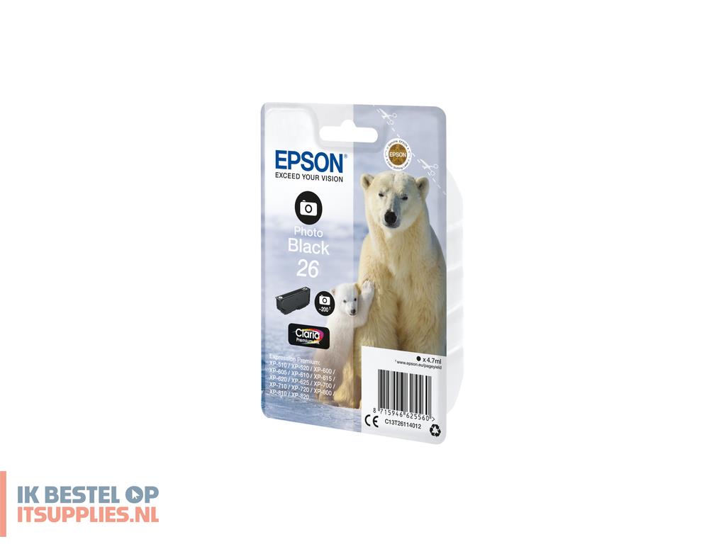 3957407-epson_polar_bear_c13t26114022_inktcartridge_1_stuks_origineel_normaal_rendement_foto_zwart