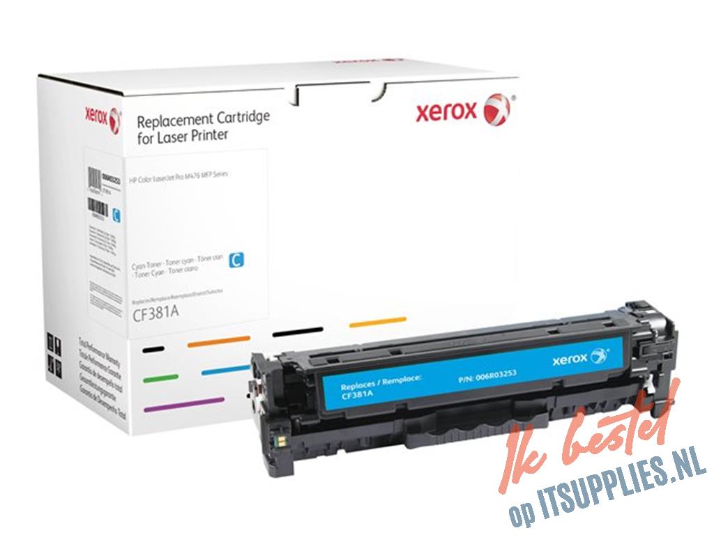 Xerox Cyaan toner cartridge. Gelijk aan HP CF381A. Compatibel met HP Colour LaserJet M476/M476DN/M476DW/M476NW