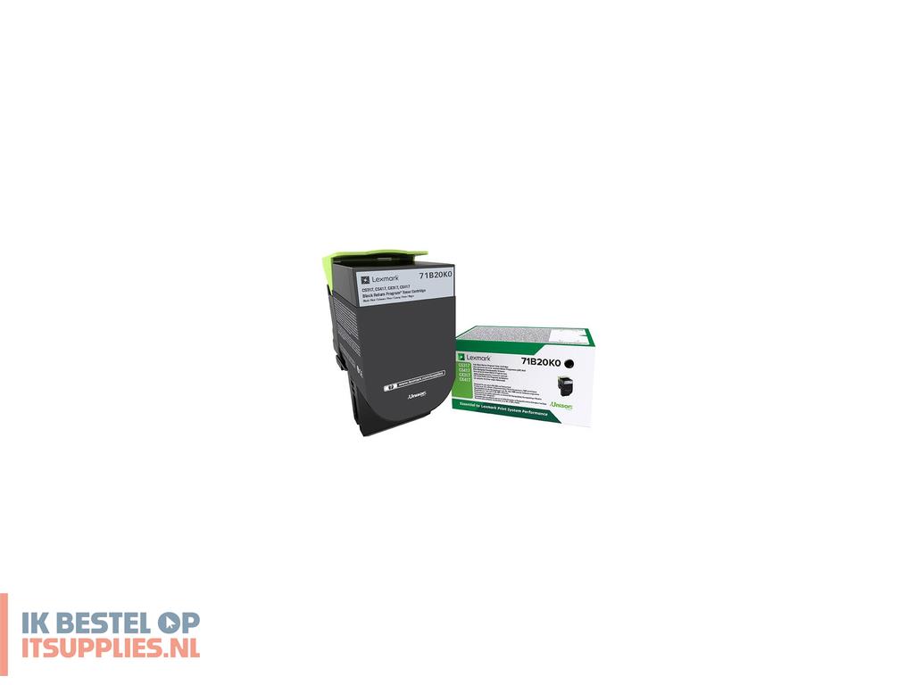 4048604-lexmark_71b20k0_tonercartridge_1_stuks_origineel_zwart