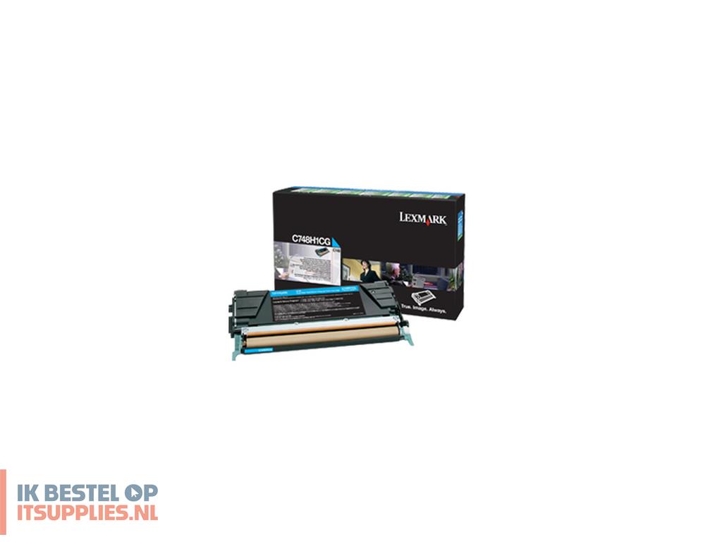 0303846-lexmark_c748h1cg_tonercartridge_1_stuks_origineel_cyaan