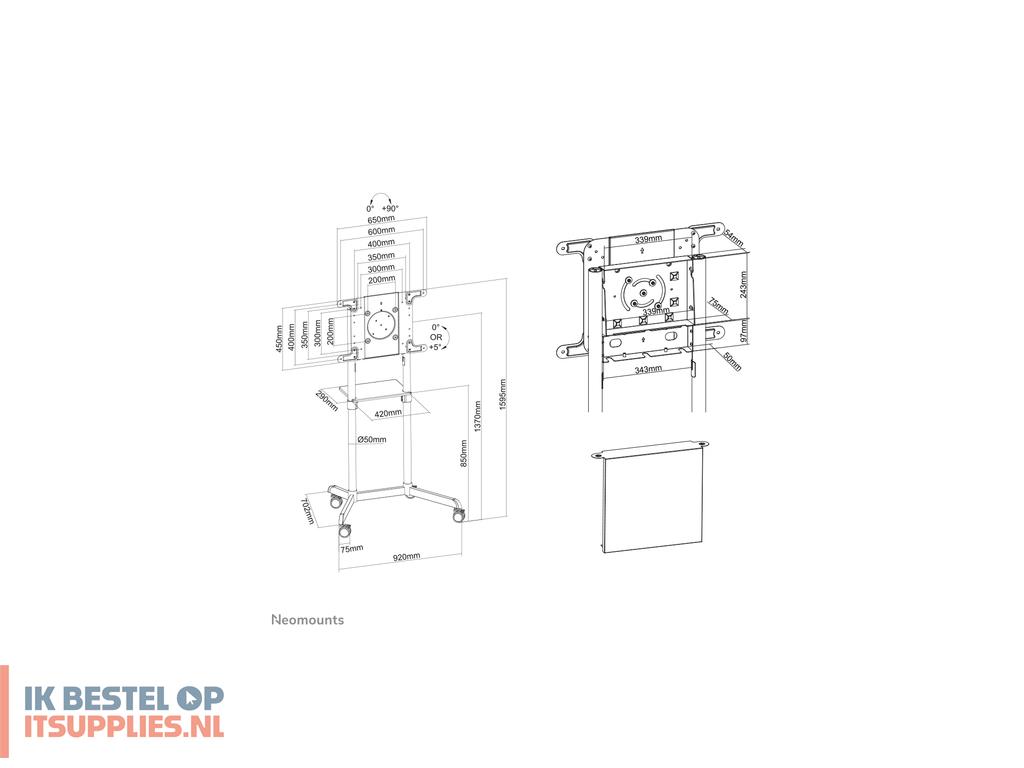 0543612-neomounts_ns-m1250white_flat_panel_bureau_steun_177-8_cm_70_vloer_wit