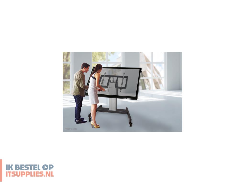 1700960-neomounts_plasma-m2500tsilver_flat_panel_bureau_steun_2-54_m_100_vloer_zilver