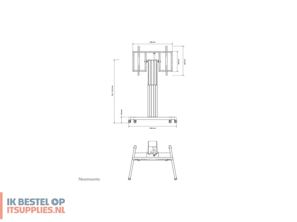 1702507-neomounts_plasma-m2500tsilver_flat_panel_bureau_steun_2-54_m_100_vloer_zilver