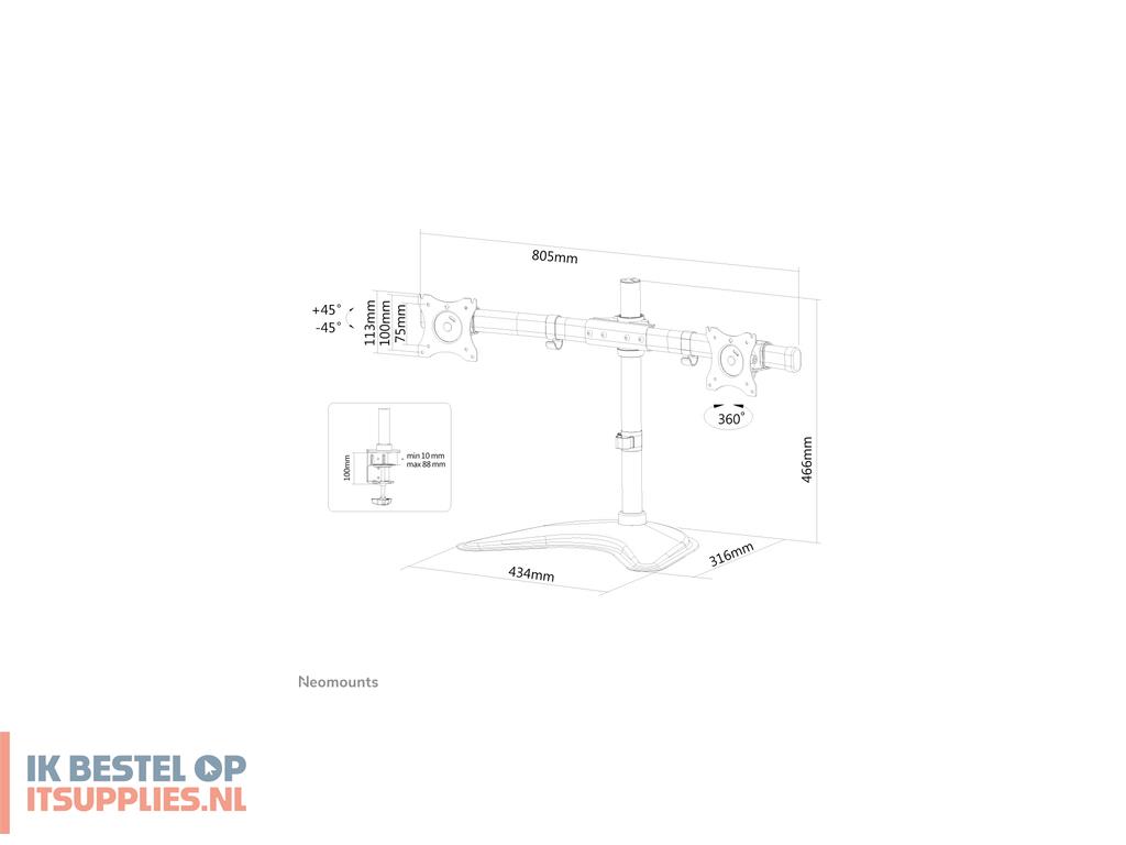 0525502-neomounts_nm-d335dblack_flat_panel_bureau_steun_68-6_cm_27_zwart