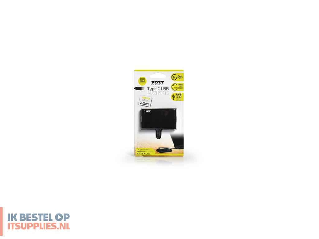 0948409-port_designs_900123_interface_hub_usb_32_gen_1_31_gen_1_type-c_5000_mbits_zwart
