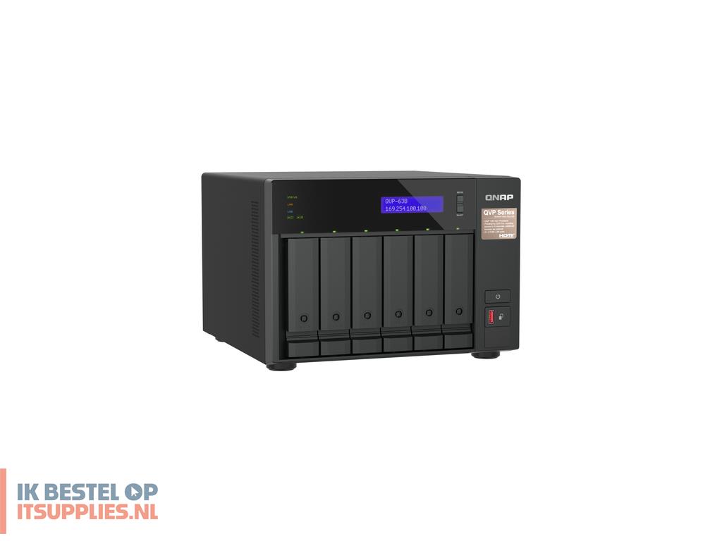 0917275-qnap_qvp-63b_data-opslag-server_nas_tower_intel_core_i3_16_gb_ddr4_0_tb_zwart