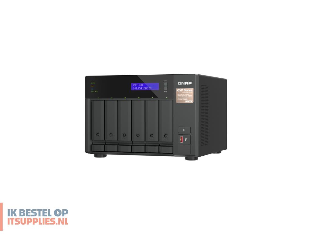 0920744-qnap_qvp-63b_data-opslag-server_nas_tower_intel_core_i3_16_gb_ddr4_0_tb_zwart
