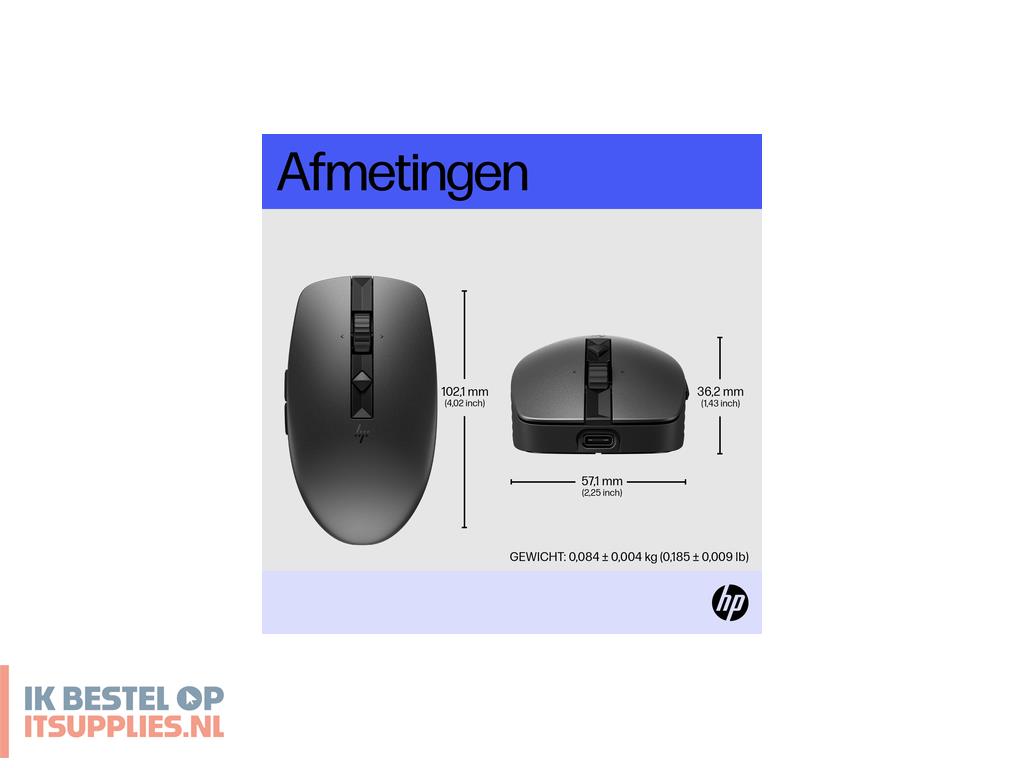 0145008-hp_715_rechargeable_multi-device_bluetooth_mouse_muis_kantoor_ambidextrous_rf_wireless_usb_type-a_3000_dpi